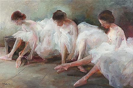 Miloslava Vrbova : BALLERINAS GETTING READY FOR A  DANCE