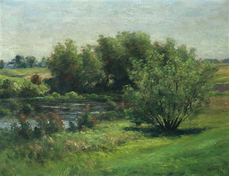 John Stevens : Summer River Landscape