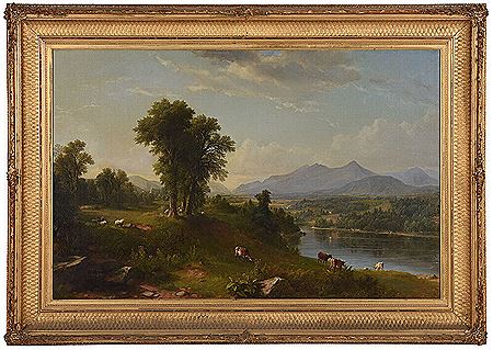 Asher Brown Durand : Franconia Range from the South with Village of South Woodstock, New Hampshire, 1857