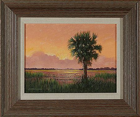 Jim Harrison : CAROLINA MARSH SCENE WITH PALM