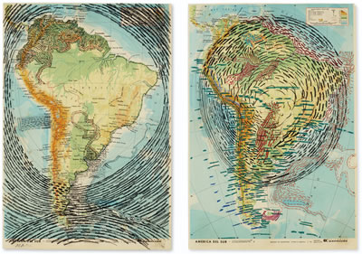 Juan Downey : Two Maps (Diptych)