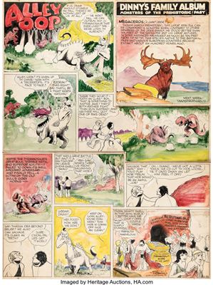 Vincent Hamlin : Alley Oop Sunday Comic Strip Original Art dated 9-29-35 (NEA Services, 1935)