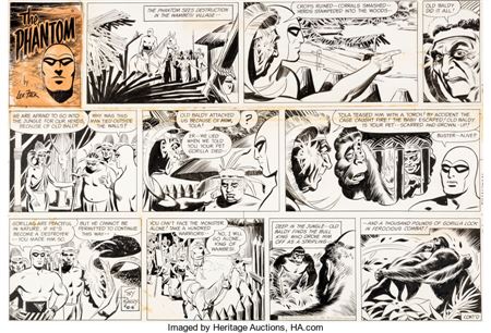 Sy Barry : The Phantom Sunday Comic Strip Original Art dated 10-6-63 (King Features Syndicate, 1963)