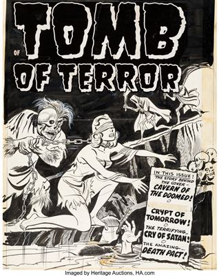 Alfred Avison : Tomb of Terror #3 Cover Original Art (Harvey, 1952)