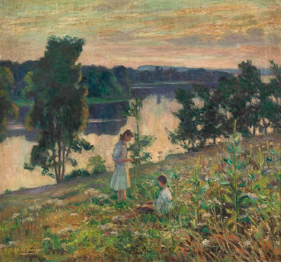 Alfred Juergens : Children by a River