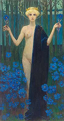 Melchior Lechter : Blaue Blume Einsamkeit. 1892–93