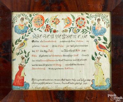 Daniel Peterman : York County fraktur birth certificate for Johann Heinrich Gerbrich, b. 1848