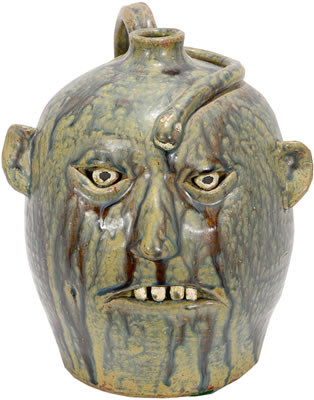 Reggie Meaders : Face Jug with Snake