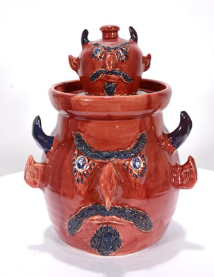 Jerry Brown : Red Devil Cookie Jar with Devil Lid