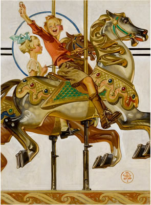 Joseph Christian Leyendecker : Carousel Ride