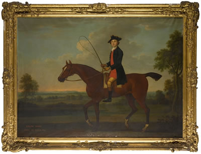 Thomas Spencer : RALPH GORE, VISCOUNT BELLEISLE AND 1ST EARL OF ROSS (1725-1802) ON HIS BAY HUNTER IN A LANDSCAPE