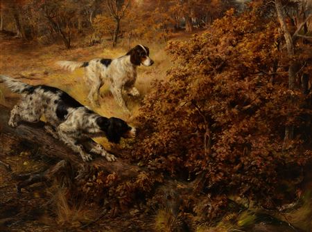 Edmund Osthaus : Two Hunting Dogs (1891)