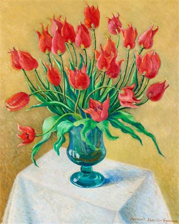 Margaret Sandzen : Untitled Still Life of Tulips