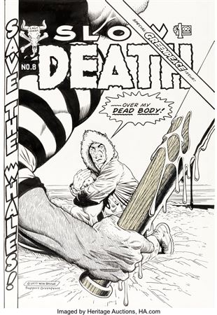 William Stout : Slow Death #8 Greenpeace Cover Original Art (Last Gasp Publ., 1977)