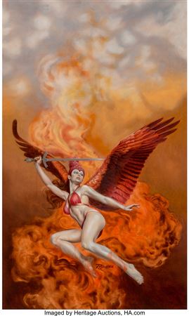 Rowena Morrill : Flame Goddess, The Fantastic Art of Rowena Morrill paperback cover, 1983