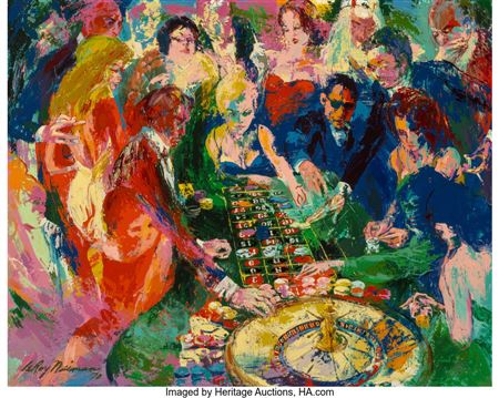 LeRoy Neiman : Roulette Table at Vegas