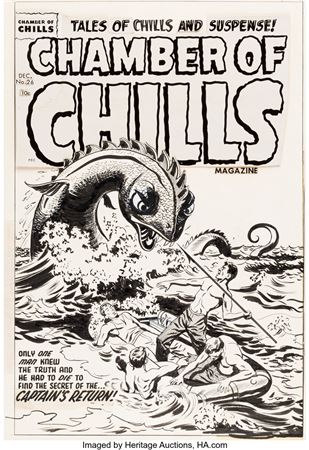 Alfred Avison : Chamber of Chills Magazine #26 Cover Original Art (Harvey Comics, 1954)