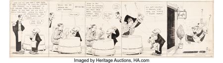 Bud (Harry Conway) Fisher : Mutt and Jeff Daily Comic Strip Original Art dated 7-17-17 (Bell Syndicate, 1917)