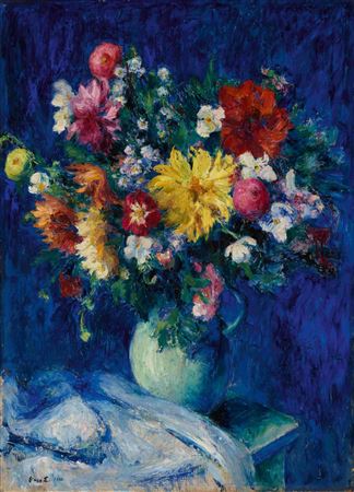 Elemer Vass : Big Blue Flower Still-Life