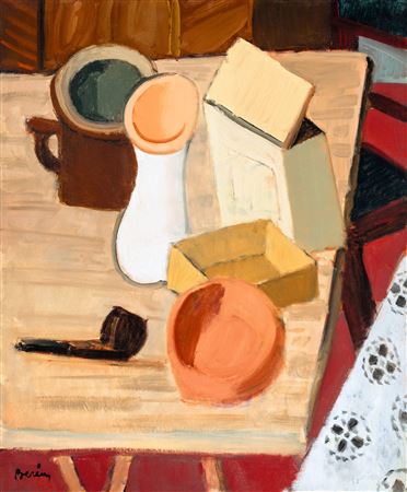 Robert Bereny : Still-Life with Pipe (Still-Life with Mug), 1930