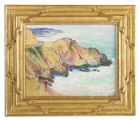 William Alexander Gaw : 'Big Sur, Coastal Scene with Two Fishermen'