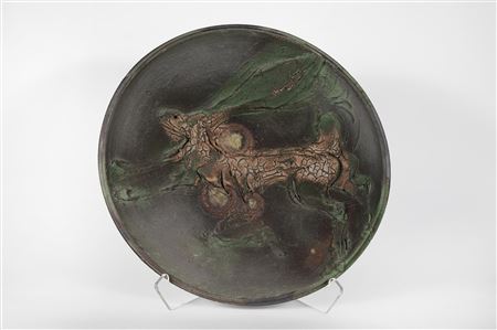 Kenneth Ferguson : 'Green Hare Platter, 1993'