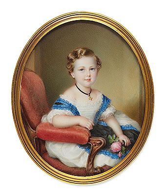 Johann Richard Schwager : Portrait of a child sitting in an armchair