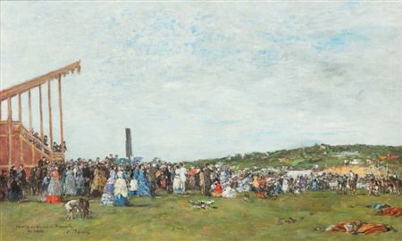 Eugene Louis Boudin : Deauville. Le champ de courses en 1866