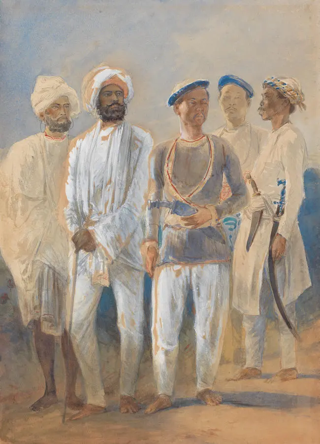 Egron Sillif Lundgren : Two Sikh and three Gurkha soldiers