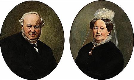 Hans Christian Jensen : A pair of portraits of Baron Frederik Carl Wilhelm Niels Adolf Krabbe (“Fritz”) Juel-Brockdorff (1812–1876), and his wife, August Juel-Brockdorff (1806–1879),(2)