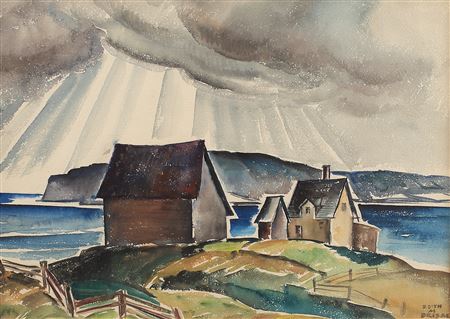 Edith Brisac : 'Two Houses, c. 1940'