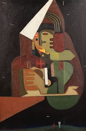 Xavier Gonzalez : 'Cello Player, c. 1950'