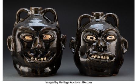 Lanier Meaders : Set of Two-Headed Face Jugs