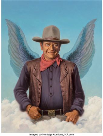 Birney Lettick : John Wayne, Esquire Cover Illustration, April 1980