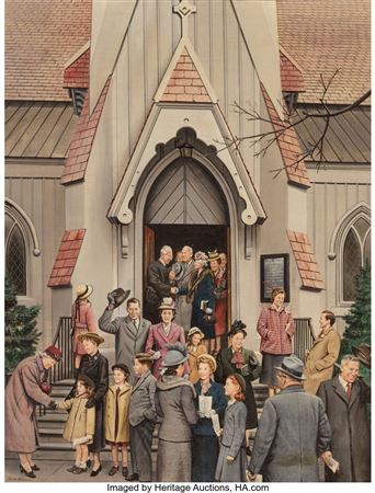 Stevan Dohanos : After Church, The Saturday Evening Post cover