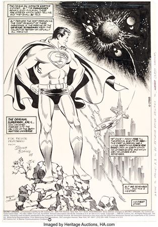 Wayne Boring : Wayne Boring and Jerry Ordway Secret Origins V2#1 Splash Page 2 Original Art (DC, 1986)