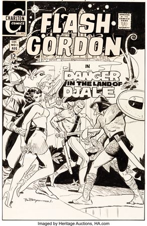 Pat Boyette : Pat Boyette Flash Gordon #15 Cover Original Art (Charlton, 1969)