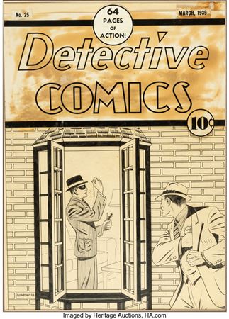 Fred B Guardineer : Detective Comics #25 Cover Original Art (DC, 1939)