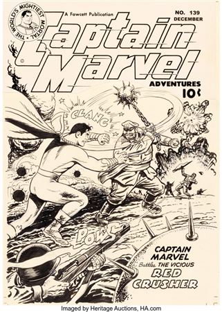 Charles Clarence Beck : Captain Marvel Adventures #139 Cover Original Art (Fawcett, 1952)