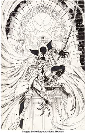 J Scott Campbell : Spawn #300 Variant Cover Original Art (Image, 2019)