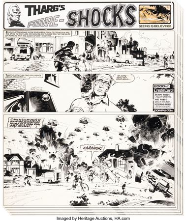 Colin Wilson : 2000 AD #225 Complete 6-Page Story 'Seeing Is Believing!' Original Art (IPC, 1981)