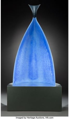 Daniel Clayman : Blue Flask Sculpture with Stand