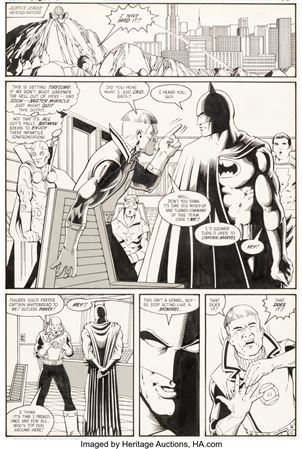 Keith Giffen : Keith Giffen, Kevin Maguire, and Al Gordon Justice League #5 Story Page 12 Guy Gardner/Batman Original Art (DC, 1987)