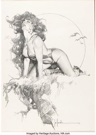 Jose (Pepe) Gonzalez : Jose 'Pepe' Gonzalez Vampirella #105 Inside Front Cover Illustration Original Art (Warren, 1982)