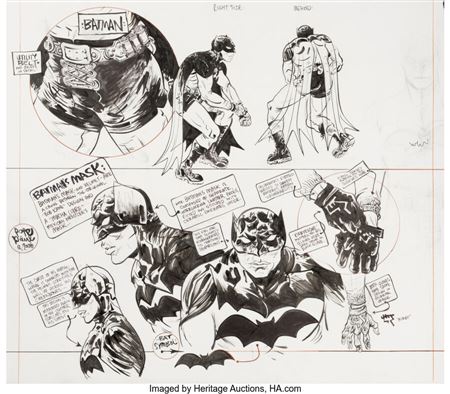 Paul Pope : Paul Pope - Batman Year: 100 Model Sheet Original Art (2006)