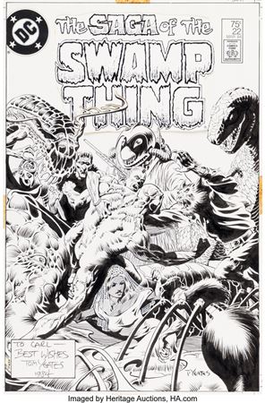 Tom Yeates : Tom Yeates The Saga of Swamp Thing #22 Cover Original Art (DC, 1984)