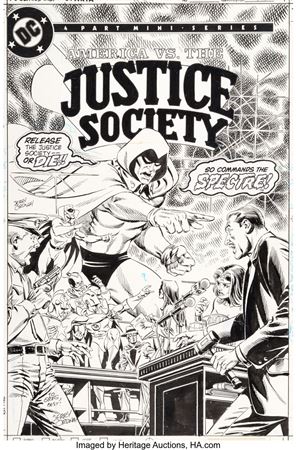 Jerry Ordway : Jerry Ordway America vs. the Justice Society #2 Cover Original Art (DC, 1985)