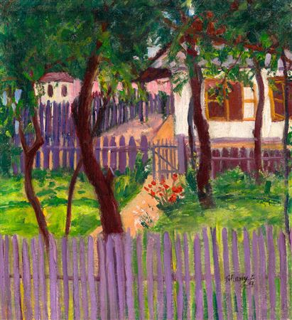 Janos Lajos Tihanyi : Garden in Nagybánya, 1907