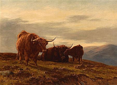 Alfred Grey : Cattle in a landscape