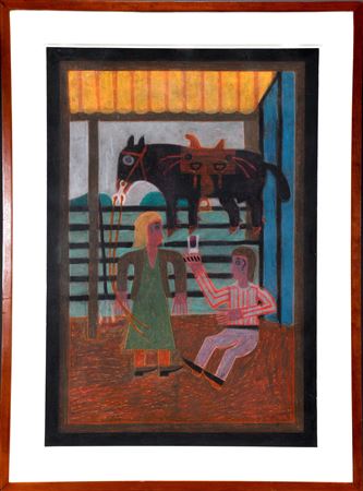 Eddie Arning : Cigarette Ad With Couple & Horse